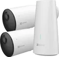 Produktbild: EZVIZ HB3-2 - Video-Überwachungssystem mit zwei batteriebetriebenen 2K WLAN Überwachungskameras, Aktive Verteidigung mit Sirene und Stroboskoplicht