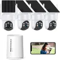 Produktbild: ieGeek 4MP Überwachungskamera Aussen Akku mit Solarpanel und Basisstation 360°