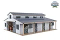 Produktbild: Kids Globe Horses Pferdestall (7 Pferdeboxen, mit Lagerfläche im Dach, 1:24)