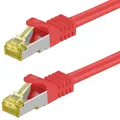 Produktbild: Patchkabel rot 2m CAT7-Rohkabel 600MHz Netzwerk Ethernet-Kabel halogenfrei