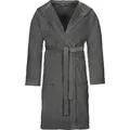 Produktbild: Vossen Unisex-Bademantel Texas, ideal für Sauna & Spa, Hotelbademantel, Morgenmantel, Kurzform, Webvelours, Kapuze, Gürtel, für Damen & Herren grau XXL | 114 cm