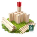 Produktbild: Ocean 5 Kubb - Original Wikinger Wurfspiel - Premium FSC® Holzspiel im Stoffbeutel mit massiven Figuren - Schwedenschach Holz Outdoor Spiel Wurf Schach Spiele