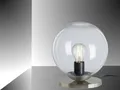 Produktbild: TRANGO Nachttischlampe, 7010C Retro Nachttischlampe *SUN* Glaskugel Tischleuchte in klar inkl. Kabelschalter & E27 Lampenfassung, Lampe, Fensterbank Leuchte, Nachttischleuchte, Schreibtischleuchte, Tischlampe
