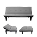 Produktbild: 3er-Sofa MCW-C87, Couch Schlafsofa Gästebett Bettsofa Klappsofa, Schlaffunktion 170x100cm ~ Textil, hellgrau