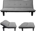 Produktbild: 3er-Sofa MCW-C87, Couch Schlafsofa Gästebett Bettsofa Klappsofa, Schlaffunktion 170x100cm Textil, hellgrau