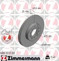 Produktbild: 2x Bremsscheibe Zimmermann 600.3221.20 2 Bremsscheiben Vorderachse Vorne