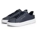Produktbild: Tommy Hilfiger TH COURT LTH DETAIL ESS Sneaker, Freizeitschuh, Halbschuh, Schnürschuh mit seitlichem Logoschriftzug blau 45 EU