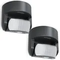 Produktbild: Oktaplex Bea 2er Set Bewegungsmelder Aussen IP65 schwenkbar 180° PIR-Sensor 12m Reichweite 230 V anthrazit Aufputz Bewegungssensor