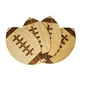 Produktbild: 40YARDS American Football Untersetzer aus Bambus (4 Stück) mit fühlbarer Naht (eingraviert) - Perfekt für Gläser & Tassen - Super als Deko & Geschenk