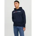 Produktbild: Kapuzensweatshirt »JJECORP Hoodie mit Logo und hohem Tragekomfort«, bedruckt, casual, regular fit, Baumwollmischung, Rundhals, Gr. XS, Navy Blazer, , 71101245-XS