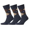 Produktbild: Burlington 3P Edinburgh Wool Sock Blau/Braun Gr 40/46 Herren