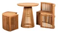 Produktbild: Design Sitzgarnitur Henfield Teakholz 3tlg. Balkonset Gartenmöbel-Set Bistro-Set