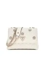 Produktbild: GUESS Damen Everlee Mini Convertible Crossbody Flap Umhängetasche, Cremeweiß