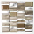Produktbild: Glasmosaik Aluminium beige braun silber Küche Wand Boden Art:WB49-1202 | 1 Matte