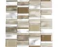 Produktbild: Aluminiummosaik silber beige braun Glänzend 30,1x30,1 cm