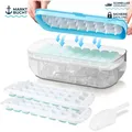 Produktbild: Eiswürfelbehälter Silikon Lebensmittelecht Wiederverwendbar Blau 24 Eiswürfel