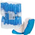 Produktbild: Franz-Mensch Überschuhe Hygostar Safe, PP und CPE, Einweg, rutschfest, weiß-blau, 50 Stück