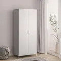 Produktbild: [en.casa] Kleiderschrank Seinäjoki Spind Kleiderspind Umkleidespind 180 x 76 x 50 cm Metallschrank Mehrzweckschrank mit Zwei Türen Garderobenschrank Umkleideschrank Allzweckschrank Stahl Weiß