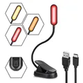 Produktbild: Toys4Boys Leselampe Buch Klemme -Led Leselampe Bett-Leselicht Buch- Amber/Red Reading Light (Bernstein/Mixedl/Rot)-Book Light-Buchlampe mit 8 LEDs Leseleuchte-360° Flexibel für Nachtlesen ins Bett