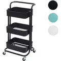 Produktbild: Servierwagen HWC-C64, Küchenwagen Barwagen Teewagen Transportwagen Rollwagen ~ schwarz mit Griff