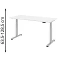Produktbild: Hammerbacher Schreibtisch XDSM 19, weiß / silber, elektrisch verstellbar, 180 x 63,5-128,5 x 80cm