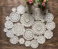 Produktbild: Set mit 24 Handgehäkelten Deckchen Baumwolle Spitze Tischset Mini-Deckchen Un...