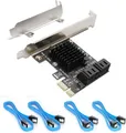Produktbild: PCIe 3.0 SATA Karte 4 Ports 4 Kabel Low-Profile Halterung Non-R