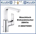 Produktbild: Kludi Waschbecken Waschtischmischer Zenta SL schwenkbar Betätigung # 480270565