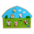 Produktbild: Barbo Toys - Peppa Wutz Puzzle aus Holz Play Für Kinder – 6 Knopfpuzzleteile – Holzpuzzle ab 2 Jahre – Puzzle in Holzrahmen mit Peppa Wutz Freunden – Offizielles Peppa Wutz - Holzpuzzle ab 2