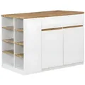 Produktbild: Vente-Unique Kücheninsel, Weiß, Holz, Rechteckig, 130x90x65 cm, Küchen, Küchenmöbel, Kücheninseln