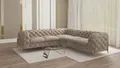 Produktbild: S-Style Möbel Ecksofa Ashley, Chesterfield mit Goldenen Metall Füßen, mit Wellenfederung
