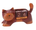 Produktbild: Holz Kalender - Katze Bordaux, Rot, 7*13*3 cm, Dekoration Fürs Kinderzimmer