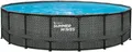 Produktbild: Summer Waves Elite Frame Pool Aufstellpool rund Komplettset Rattanoptik grau Ø 549x132 cm