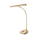 Produktbild: K&M 12297 LED-Pianoleuchte Gold – 29,6 cm Lampenschirm mit Schwanenhals, 12 LEDs, 2500 Lux Helligkeit, 3 m Kabel