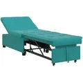 Produktbild: vidaXL Schlafsofa 3-in-1 Ausziehdesign Türkis Samt
