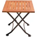 Produktbild: Beistelltisch klappbar Campingtisch Balkontisch Länge 45 cm Eukalyptus Holz klappbar, Metall braun, H 45 cm, Garten Balkon