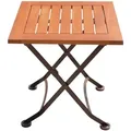 Produktbild: Beistelltisch klappbar Campingtisch Balkontisch Länge 45 cm Eukalyptus Holz klappbar, Metall braun, h 45 cm, Garten Balkon
