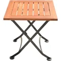 Produktbild: Gardenson Gartenbeistelltisch, Braun, Schwarz, Holz, Metall, Eukalyptusholz, Hartholz, quadratisch, X-Form, rund, 45x45x45 cm, klappbar, wetterbeständig, UV-beständig, regenabweisend, einfacher Aufbau, Gartenmöbel, Gartentische, Beistelltische outdoor