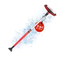 Produktbild: Walser Schneebesen 3in1 mit Eiskratzer teleskopierbar, Eisschaber mit Teleskopstange, Schneefeger ausziehbar 92-132 cm rot/schwarz