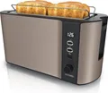 Produktbild: Arendo Toaster 4 Scheiben, Langschlitztoaster, Langschlitz, Edelstahl, 1500W, Display mit Restzeitanzeige, Brötchenaufsatz, Defrost Funktion, Wärmeisolierendes Gehäuse, Bronze