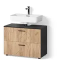 Produktbild: Livinity® Waschbeckenunterschrank, Honigeiche, Anthrazit, Holzwerkstoff, 2 Fächer, 2 Schubladen, Rechteckig, 80x58.6x41 cm, Badezimmer, Badezimmerschränke, Waschbeckenunterschränke