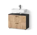 Produktbild: Livinity® Waschbeckenunterschrank Ronco, Goldkraft Eiche/Anthrazit/Anthrazit, 80 x 58.6 cm