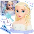 Produktbild: Deluxe Disney Prinzessin Elsa Eisberg +Zubehör Großer Kopf Styling Puppe Deluxe