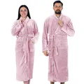 Produktbild: Gräfenstayn® Damen & Herren Kuschelfleece Bademantel ohne Kapuze mit Öko-Tex Standard 100 in Größe S-XXXL (S, Rosa)