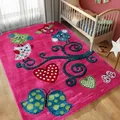 Produktbild: Carpettex Kinderteppich Eule-Design Violett 80 x 150 cm Läufer - Kurzflor Teppich Kinderzimmer für Mädchen und Jungen Pflegeleicht Weich - Waschbarer Spielteppich Babyteppich Gaming Teppich Babyzimmer