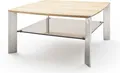 Produktbild: Couchtisch >NELIA< Glasablage, Eiche, Massivholz - 80x41x80cm (BxHxT)