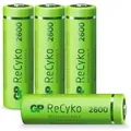 Produktbild: GP batterijen GP NiMH ReCyko AA 2600mAh 1,2V wiederaufladbar, 4 Stück