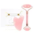 Produktbild: Gua Sha-Massage-Kits, Natürlicher Jade Massageroller,Guasha aus Jade Stein - Gesichtsmassage Für Augenschwellungen Hautstraffung von Gesicht,Jade Roller Rosenquarz Guasha Stein Massage Werkzeug