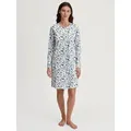 Produktbild: CALIDA Nachthemd Flower Nights Allover-Print, Pure Cotton, Langarm, atmungsaktiv, weich blau S (40/42)