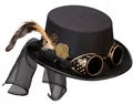 Produktbild: 60814 - Steampunk Zylinder mit Brille und Zahnrad viktorianische Steal Kopfsc...